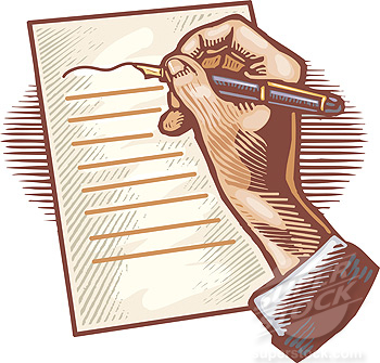 A person writing a letter with a pen A person writing a letter with a pen