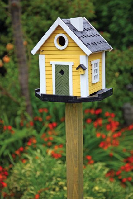 Cottage-yellow-birdhouse