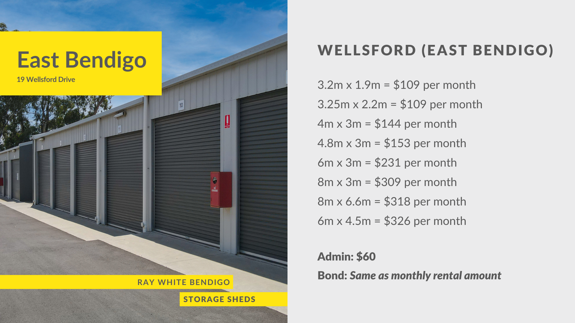 Self Storage Rent Ray White Bendigo